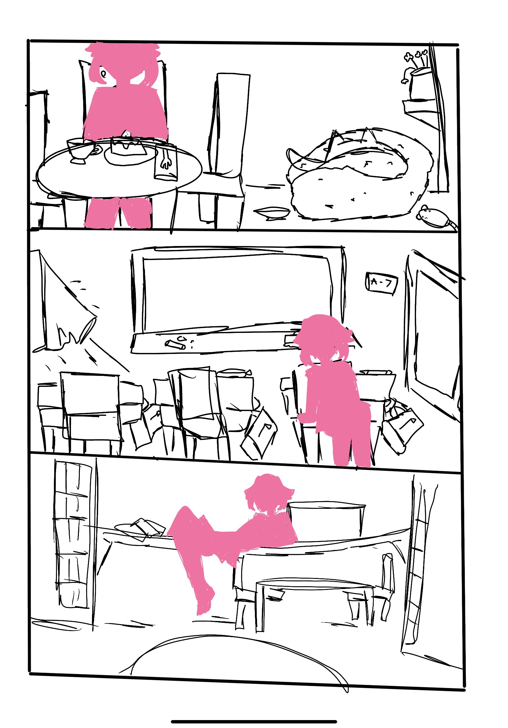 Sketch inside an apartment